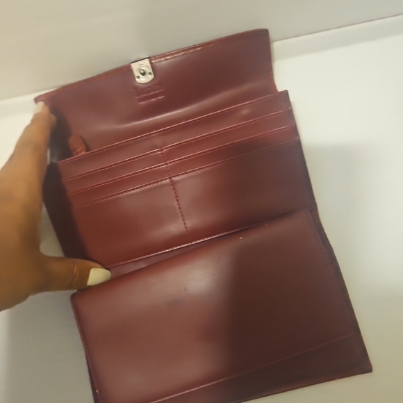 Polo Ralph Lauren Vintage Genuine Crocodile Wallet/ Checkbook in Burgundy 2 P - Picture 10 of 12